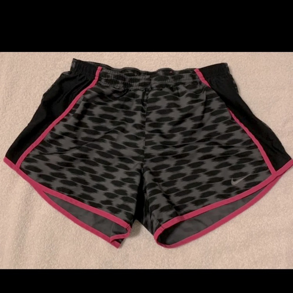 Nike women Dri-Fit pink and black shorts